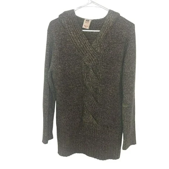 Faded Glory Sweaters Faded Glory Womens 6w Brown Hooded Ribbed